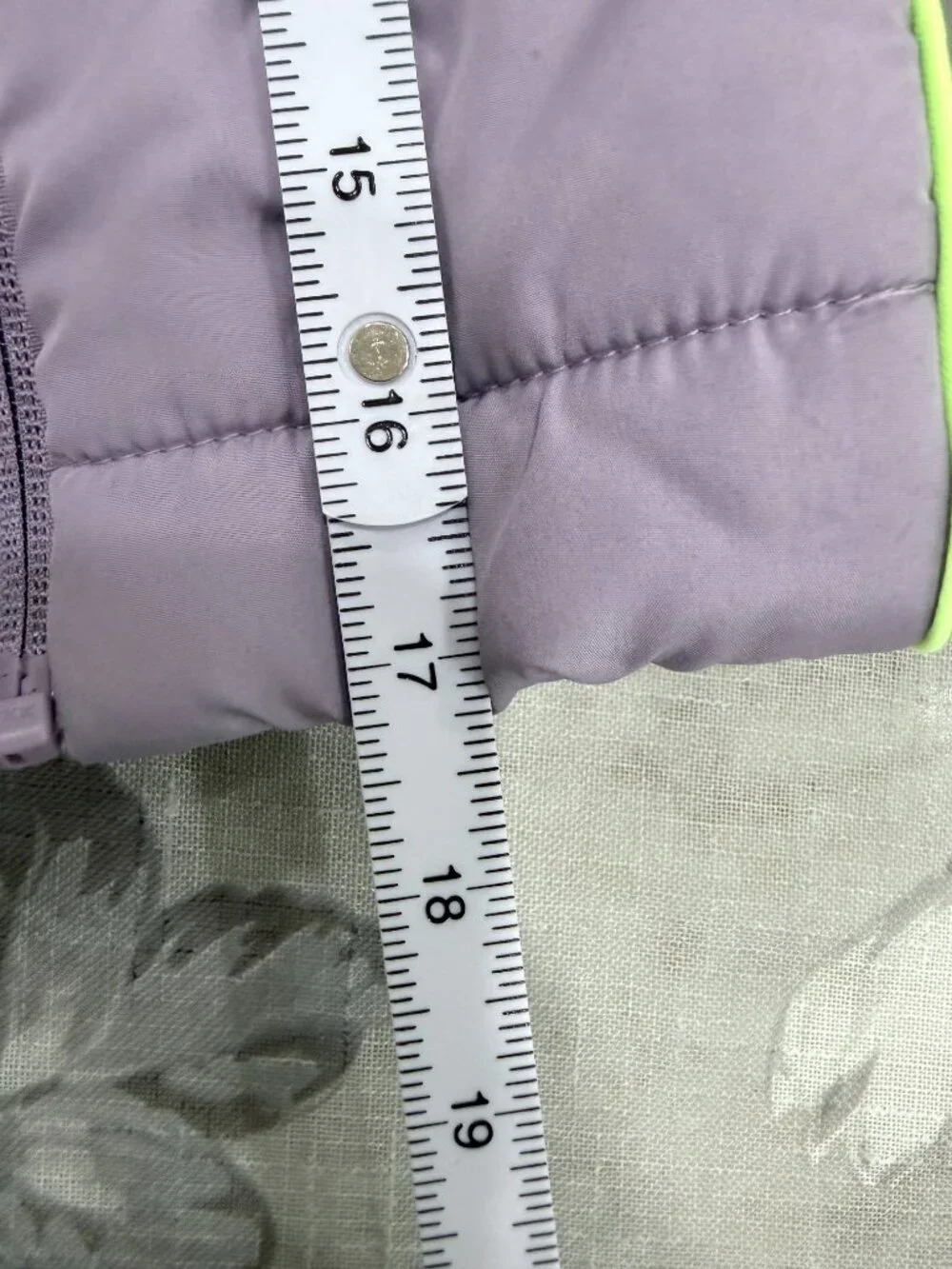 PUMA Girl's 4T Lilac Puffer Vest Neon Green Trim Lightweight Quilted